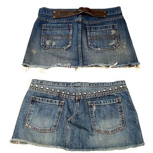Lot of (2) Y2K Denim Mini Skirts. Size 2.